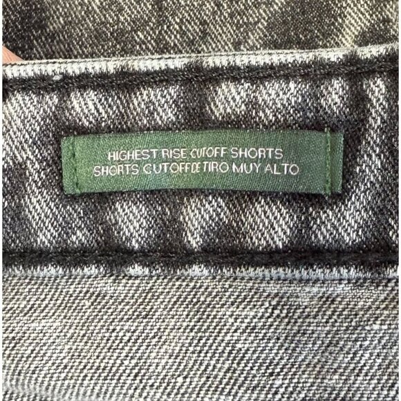 Wild Fable Womens Black Acid Wash Highest Rise Cut Off Shorts Button Fly Size 10 - Picture 7 of 9